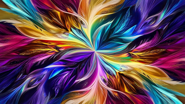 Vibrant abstract colorful fractals texture background, Colorful fractal patterns wallpaper