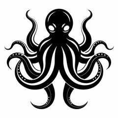 black octopus icon vector