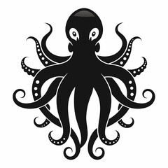black octopus icon vector
