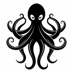 black octopus icon vector