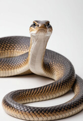 Fototapeta premium King cobra, isolated on a white background in commercial photography