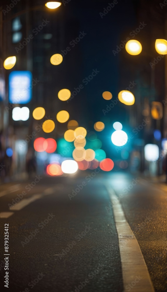 Wall mural blurred abstract shine background bokeh blue night night decoration abstract stylish street lights b