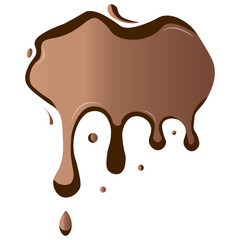 Chocolate Drip with Gradient Color. Isolated on White Background. Vector Illustration Design.