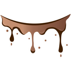 Chocolate Drip with Gradient Color. Isolated on White Background. Vector Illustration Design.