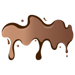 Chocolate Drip with Gradient Color. Isolated on White Background. Vector Illustration Design.