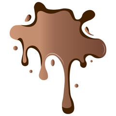 Chocolate Drip with Gradient Color. Isolated on White Background. Vector Illustration Design.
