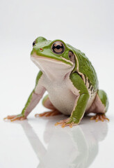 Obraz premium Frog, isolated on a white background in commercial photography