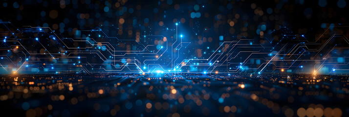 Obraz premium Abstract digital background. Technological processes, neural networks