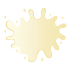 Vanilla Milk Splash with Gradient Color. Isolated on White Background. Vector Illustraion in Cartoon Style.