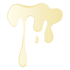 Vanilla Milk Splash with Gradient Color. Isolated on White Background. Vector Illustraion in Cartoon Style.