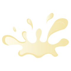Vanilla Milk Splash with Gradient Color. Isolated on White Background. Vector Illustraion in Cartoon Style.