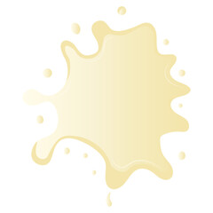Vanilla Milk Splash with Gradient Color. Isolated on White Background. Vector Illustraion in Cartoon Style.