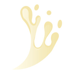 Vanilla Milk Splash with Gradient Color. Isolated on White Background. Vector Illustraion in Cartoon Style.