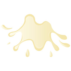 Vanilla Milk Splash with Gradient Color. Isolated on White Background. Vector Illustraion in Cartoon Style.