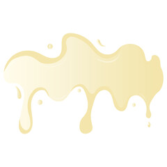 Vanilla Milk Splash with Gradient Color. Isolated on White Background. Vector Illustraion in Cartoon Style.