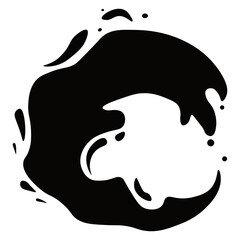 Chocolate Drip Silhouette on White Background. Vector Illustration in Flat Style.