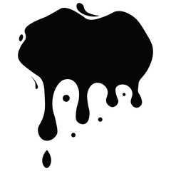 Chocolate Drip Silhouette on White Background. Vector Illustration in Flat Style.