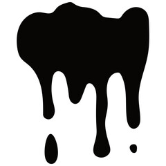 Chocolate Drip Silhouette on White Background. Vector Illustration in Flat Style.