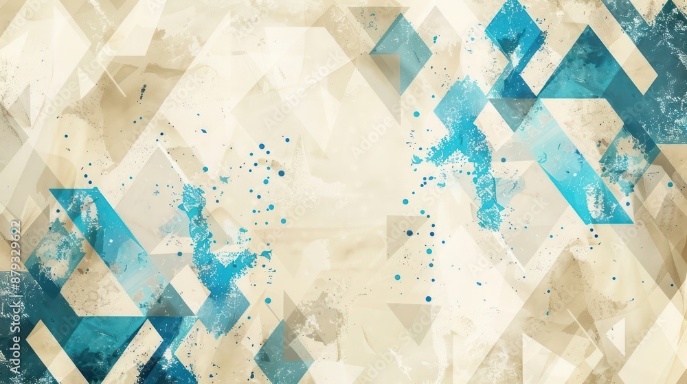 Poster a mesmerizing abstract background with triangular geometric patterns in contrast and pop, blending m