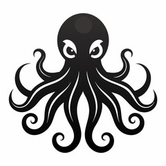black octopus icon vector