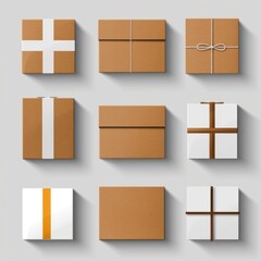Obraz premium Modern E-commerce Packaging Concept with Flat Design Illustration of Boxes and Parcels