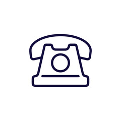 Simple black line telephone icon