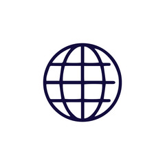 Simple blue globe sketch icon