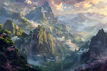 a baner of an epic paisage for a company that sels posters


