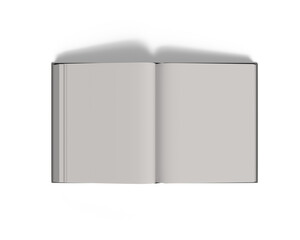 Realistic book cover. Blank brochure cover , white paperback surface, empty textbook magazine catalog. 3D set