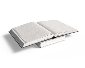 Realistic book cover. Blank brochure cover , white paperback surface, empty textbook magazine catalog. 3D set