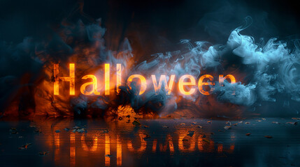 Halloween Text with Fiery and Smoky Effect