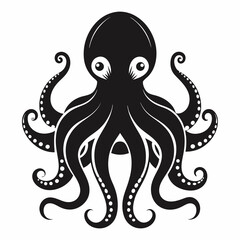black octopus icon vector