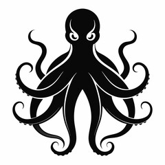 black octopus icon vector