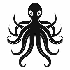 black octopus icon vector