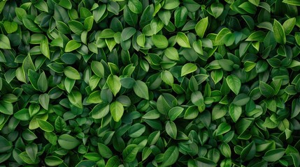 Obraz premium A close-up shot of a dense green foliage wall