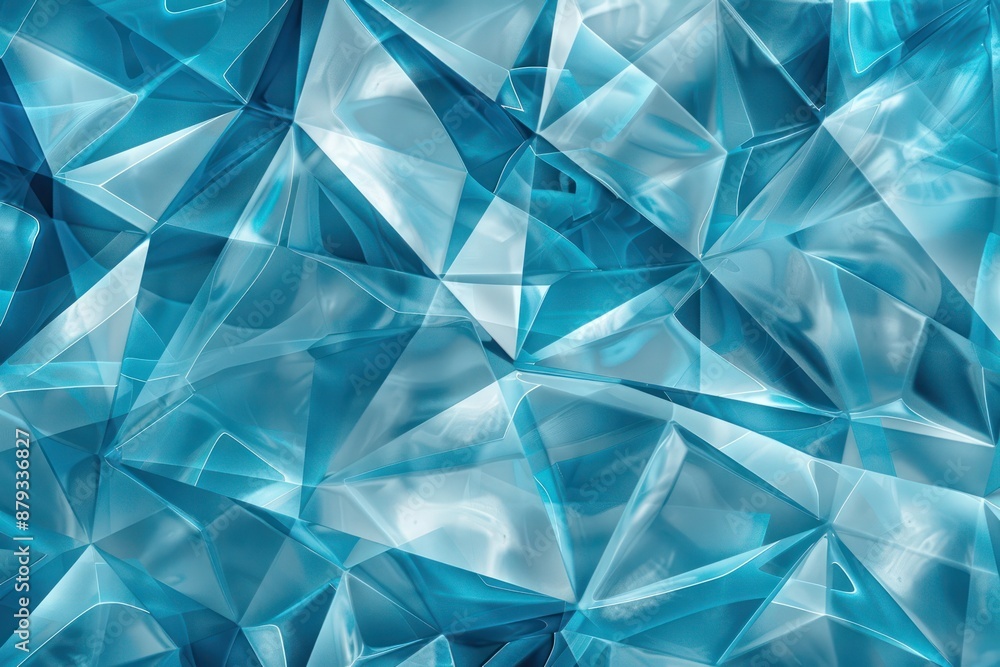 Fototapete An abstract background characterized by geometric patterns in Aquamarine Blue. The high-definition image captures the soothing hues and precise shapes, creating a relaxed and contemporary design.