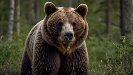 Fototapeta premium brown bear in the forest