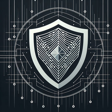 minimalist image shield binary code pattern background