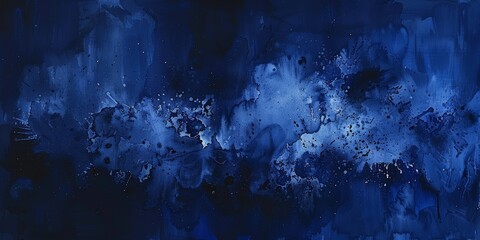 Abstract Blue Watercolor Painting