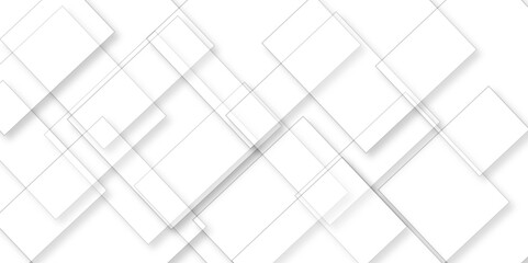 Abstract retro pattern seamless light white geometric square and line vector background. White and gray geometric square technology seamless white banner concept for business and presentation purpose
