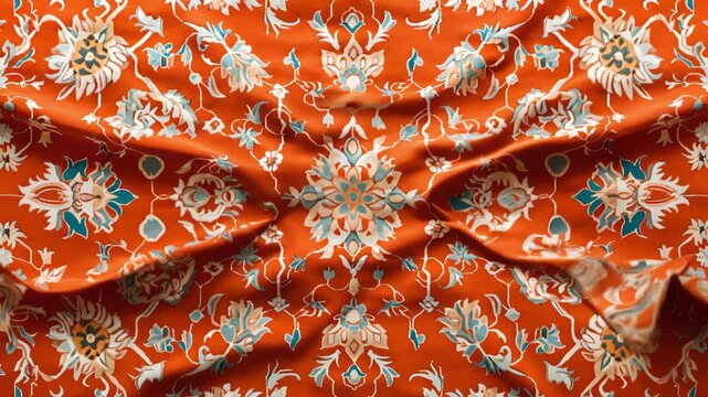 Vibrant floral carpet pattern with intricate design and texture.