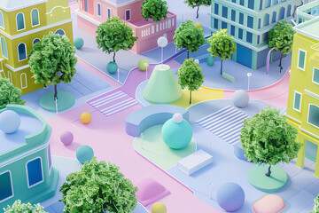 可愛い公園と美しい街並み