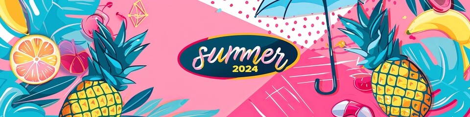 Naklejka premium Bright greeting banner Hello 
