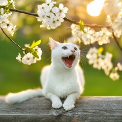 ニャーニャーとお花見