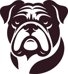 Bulldog logo icon silhouette vector style,Clipart , Illustration black with white background