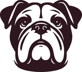 Bulldog logo icon silhouette vector style,Clipart , Illustration black with white background