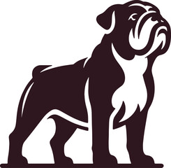 Bulldog logo icon silhouette vector style,Clipart , Illustration black with white background