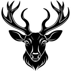 deer head silhouette, Deer  head icon black vector silhouette, deer, animal, vector, reindeer, cartoon, illustration,