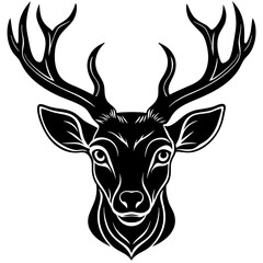 Fototapeta premium deer, animal, vector, cartoon, reindeer, mammal, illustration, head,