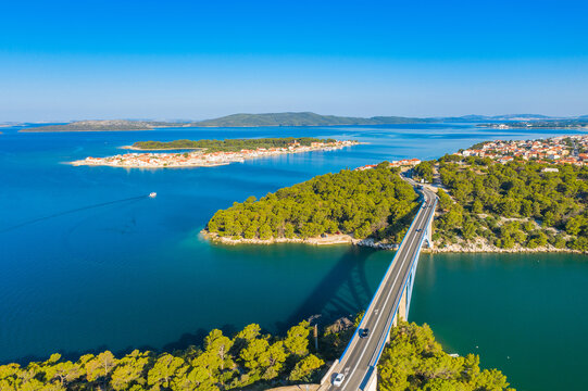Adriatic archipelago, Krapanj island and Brodarica town near Sibenik, Dalmatia, Croatia